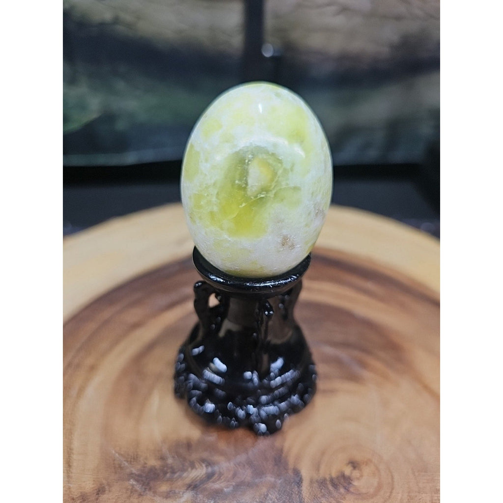 Lantian Jade Crystal Egg with Stand