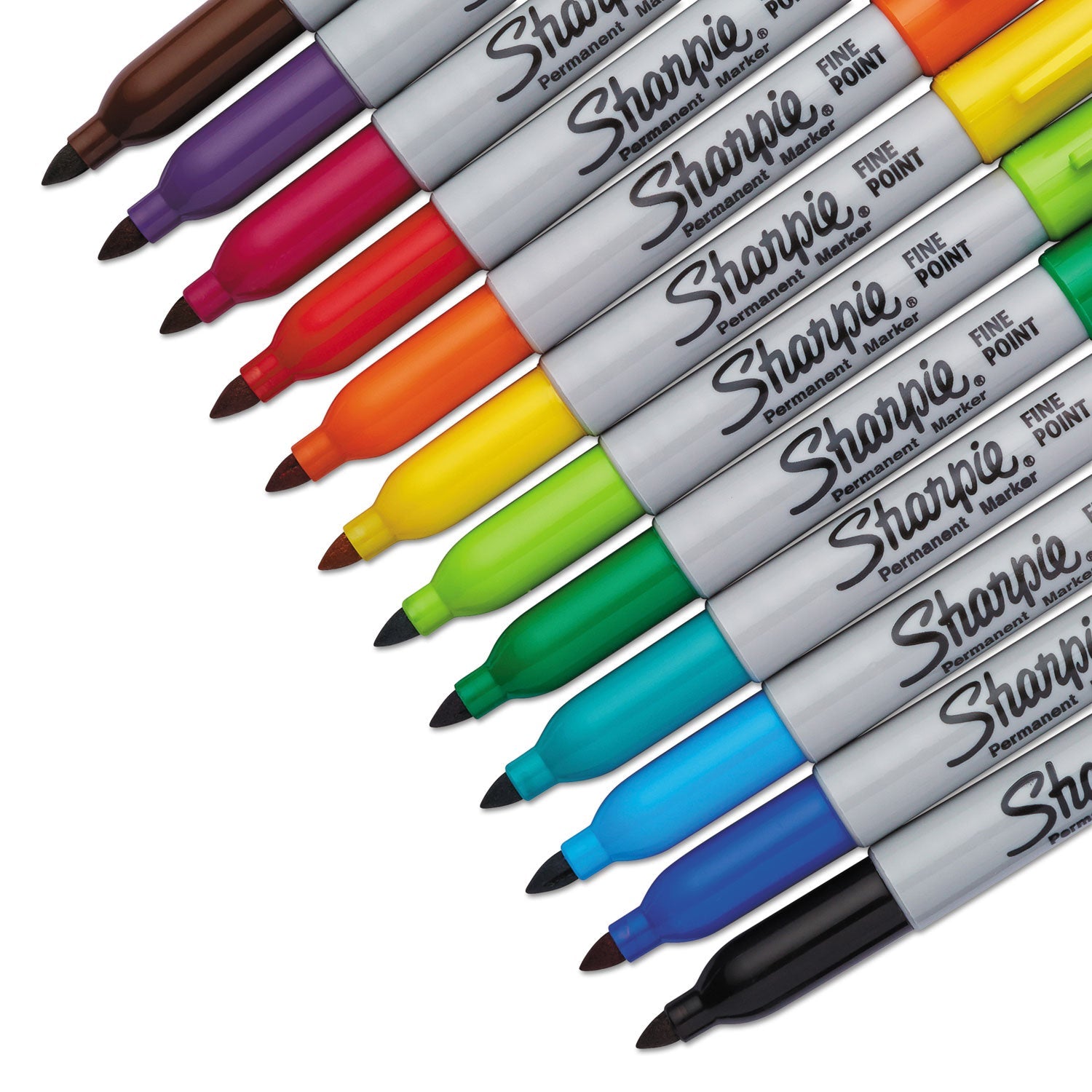 Sharpie Fine Tip Permanent Markers 12-Set | Fine Bullet Tip, Assorted Colors