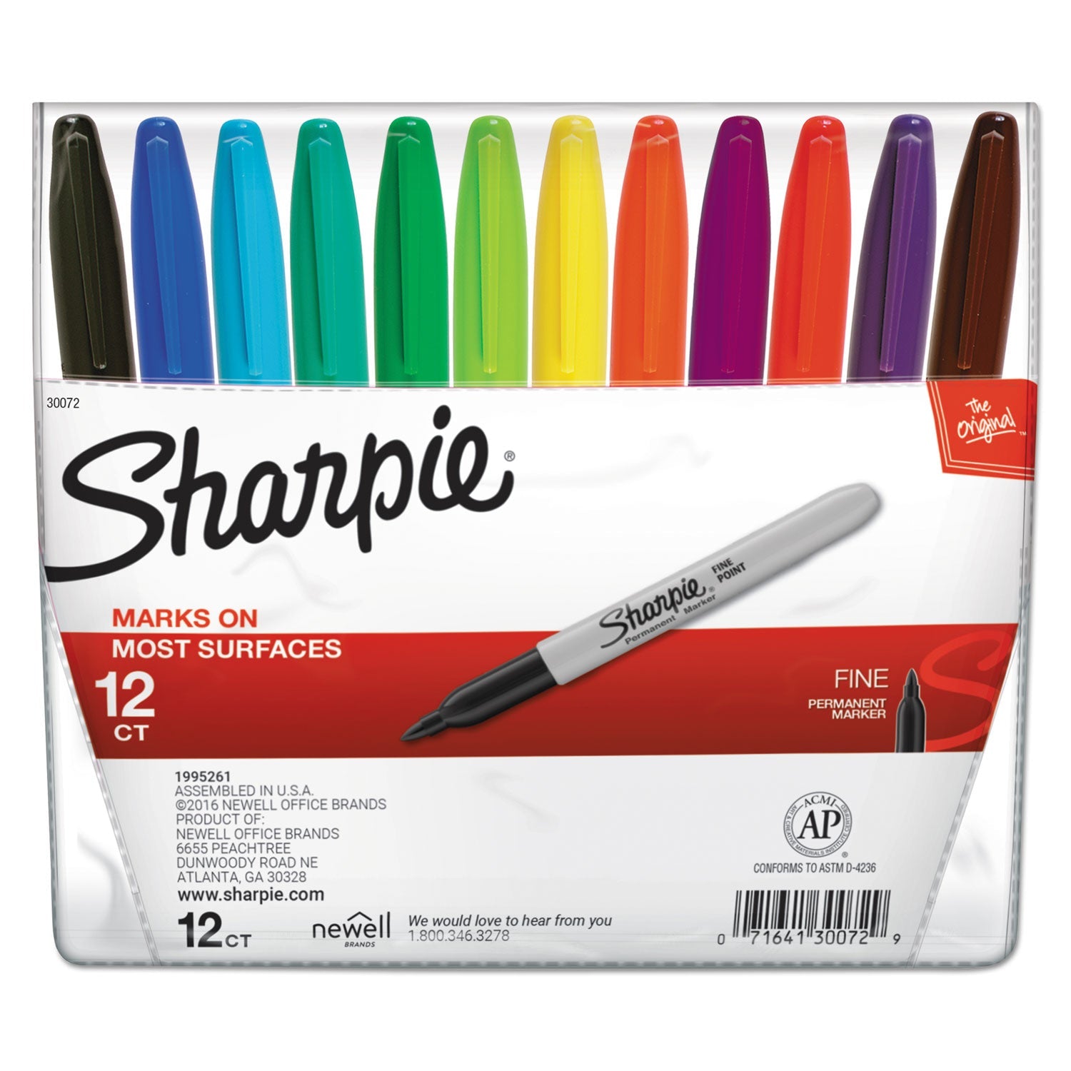 Sharpie Fine Tip Permanent Markers 12-Set | Fine Bullet Tip, Assorted Colors