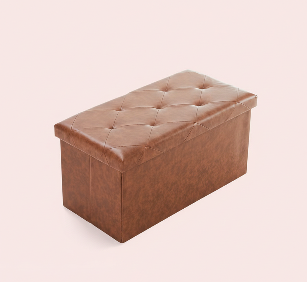 Folding Storage Ottoman Bench
