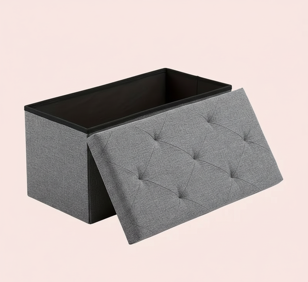 Folding Storage Ottoman Bench