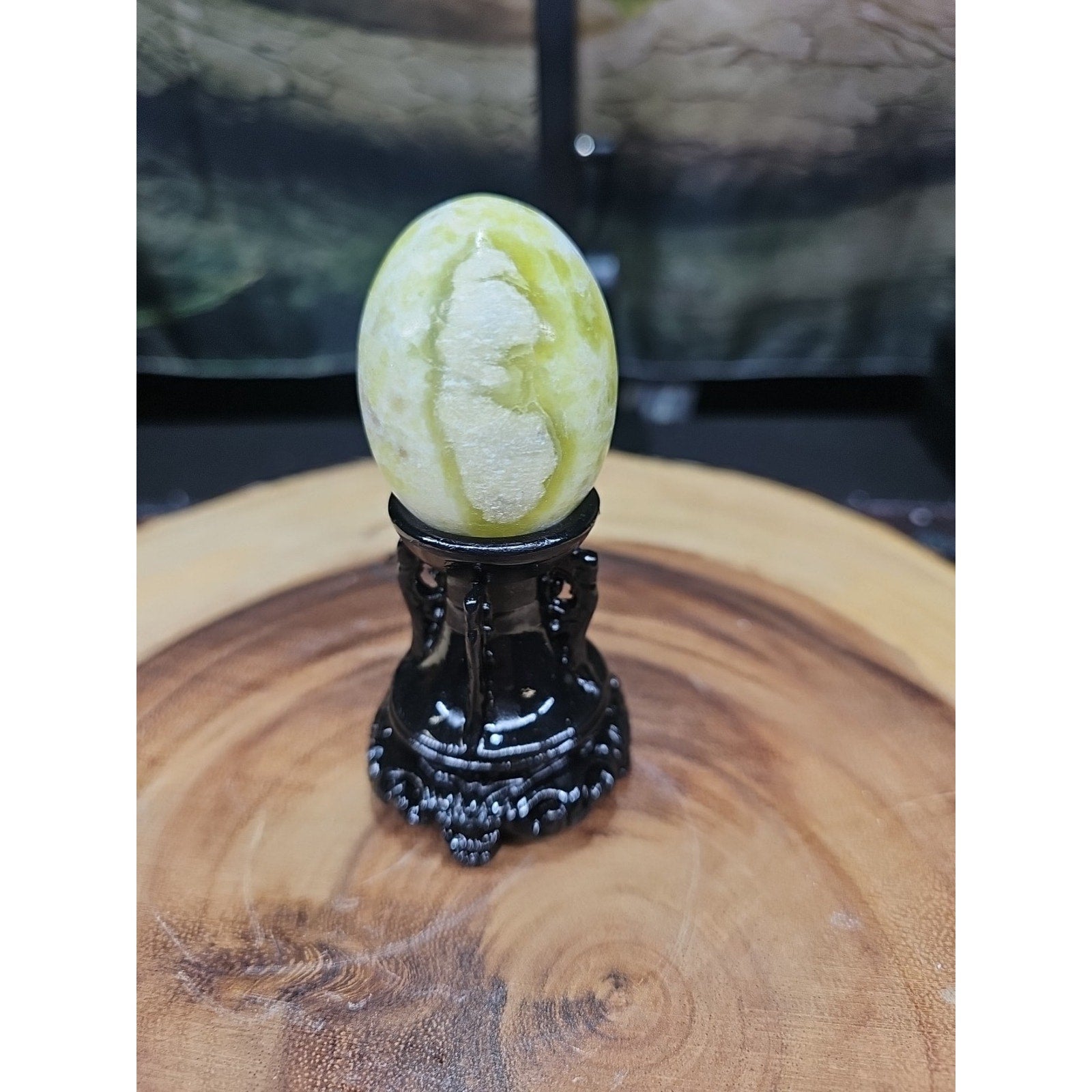 Lantian Jade Crystal Egg with Stand | Natural Polished Stone from China