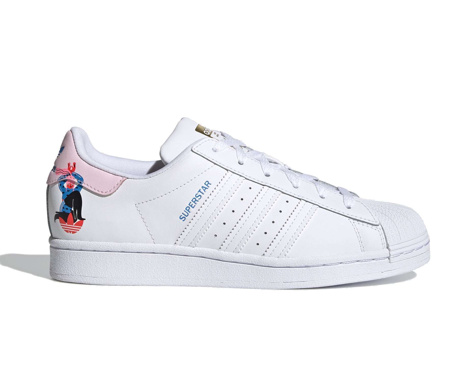 adidas Originals Women's EGLE Superstar Sneakers - Cloud White / Clear Pink (Q47223)