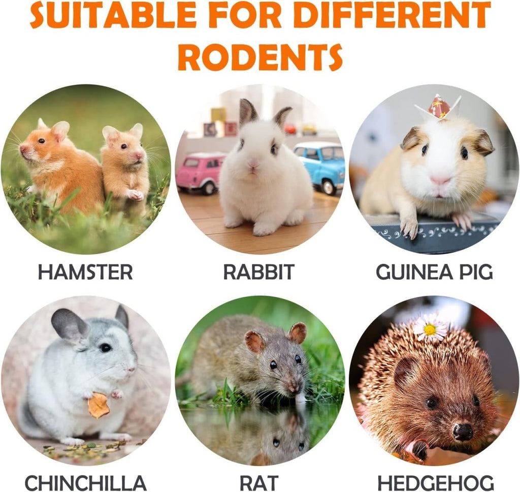 Images of various small animals with text indicating suitability for different rodents.