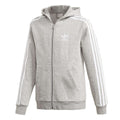 adidas Originals Kids' Trefoil Full-Zip Hoodie - Medium Grey Heather / White (DH2702)