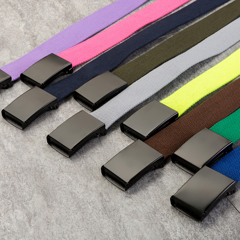 Canvas Snap-Buckle Belt – 21 Colors, 120cm