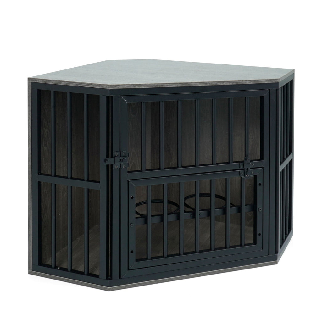 Corner Dog Crate End Table