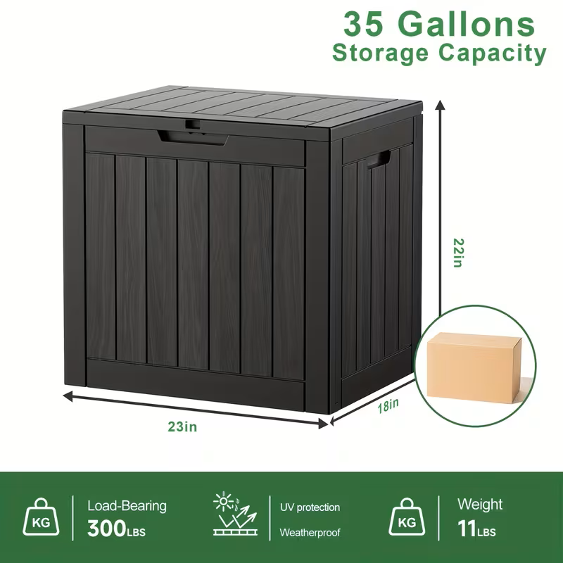 Heavy-Duty Outdoor Deck Box – Waterproof, Lockable Flip-Top Lid | 35 to 200 Gallon | Multiple Colors