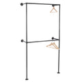 Industrial Wall-Mounted Double Clothing Rack