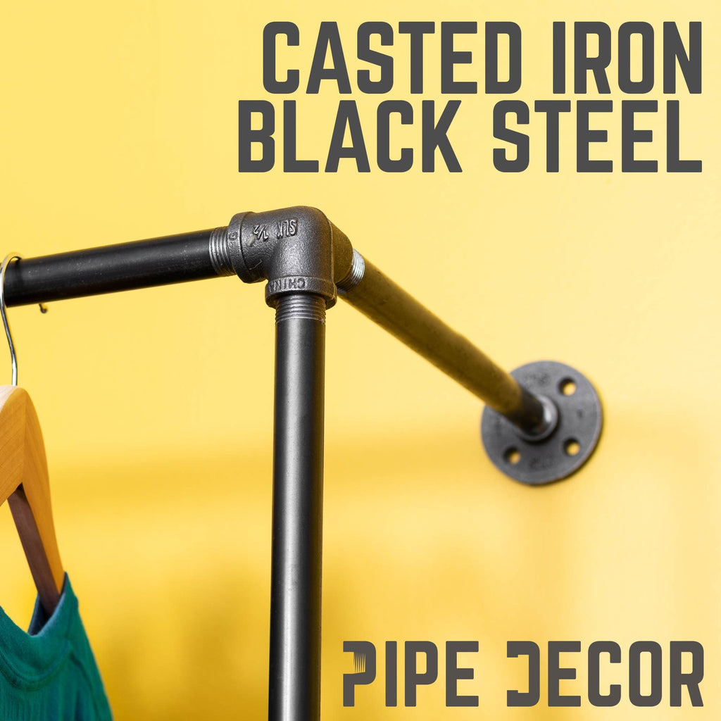 Industrial Wall-Mounted Double Clothing Rack