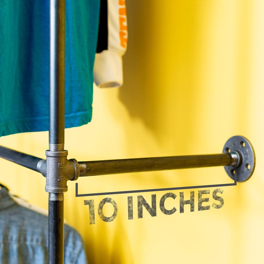 Industrial Wall-Mounted Double Clothing Rack