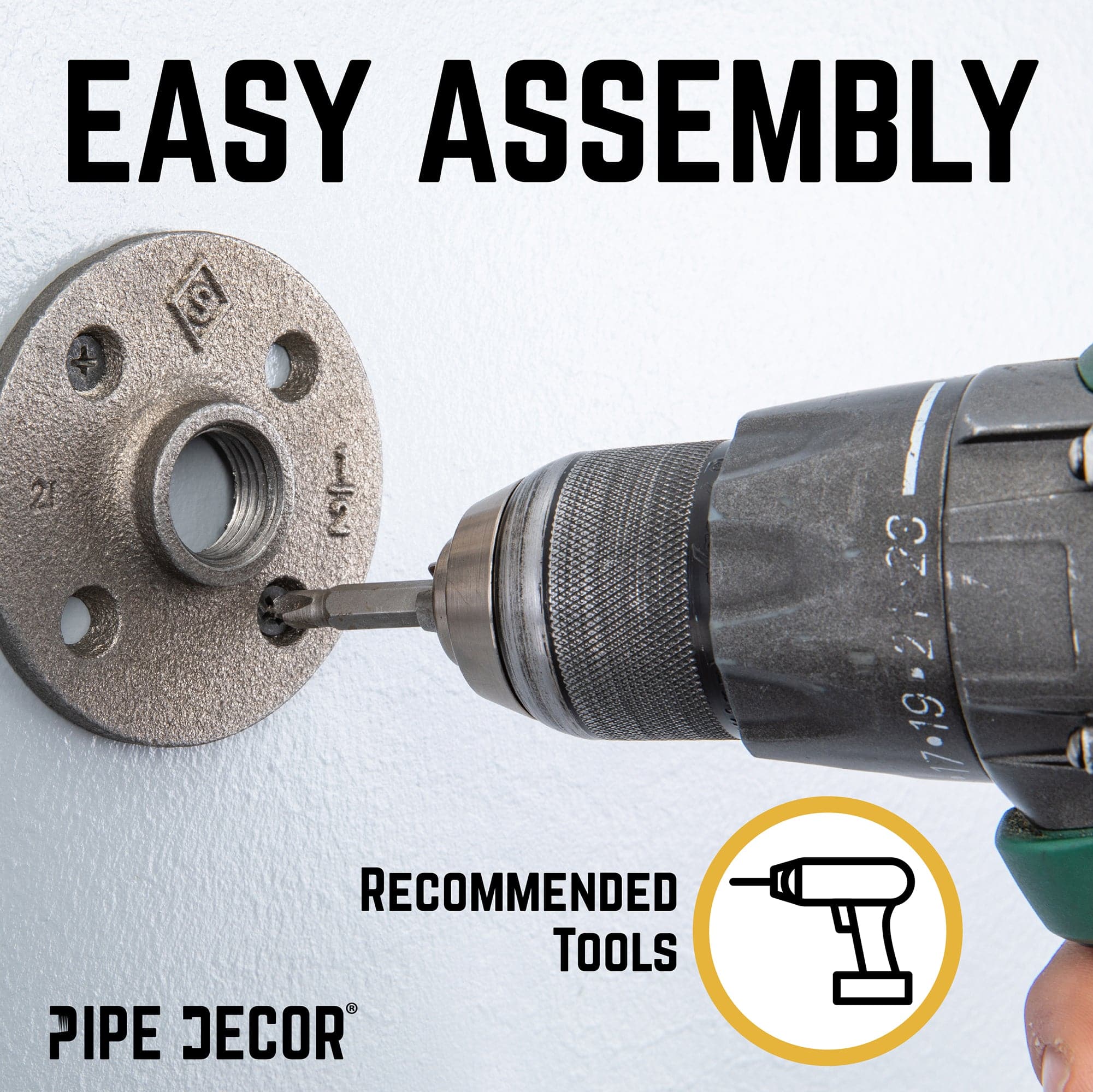 PIPE DECOR 90 Degree Elbow Industrial Pipe Wall Hook Kit (2-Pack)