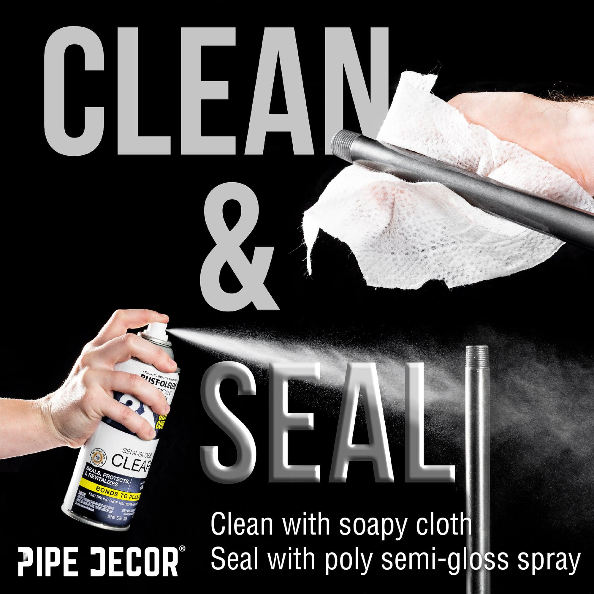PIPE DECOR 90 Degree Elbow Industrial Pipe Wall Hook Kit (2-Pack)