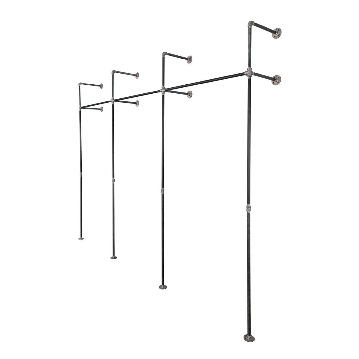 115 in. Triple Wall Mounted Clothing Rack