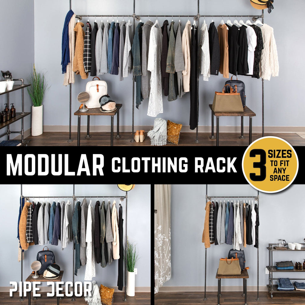 115 in. Triple Wall Mounted Clothing Rack