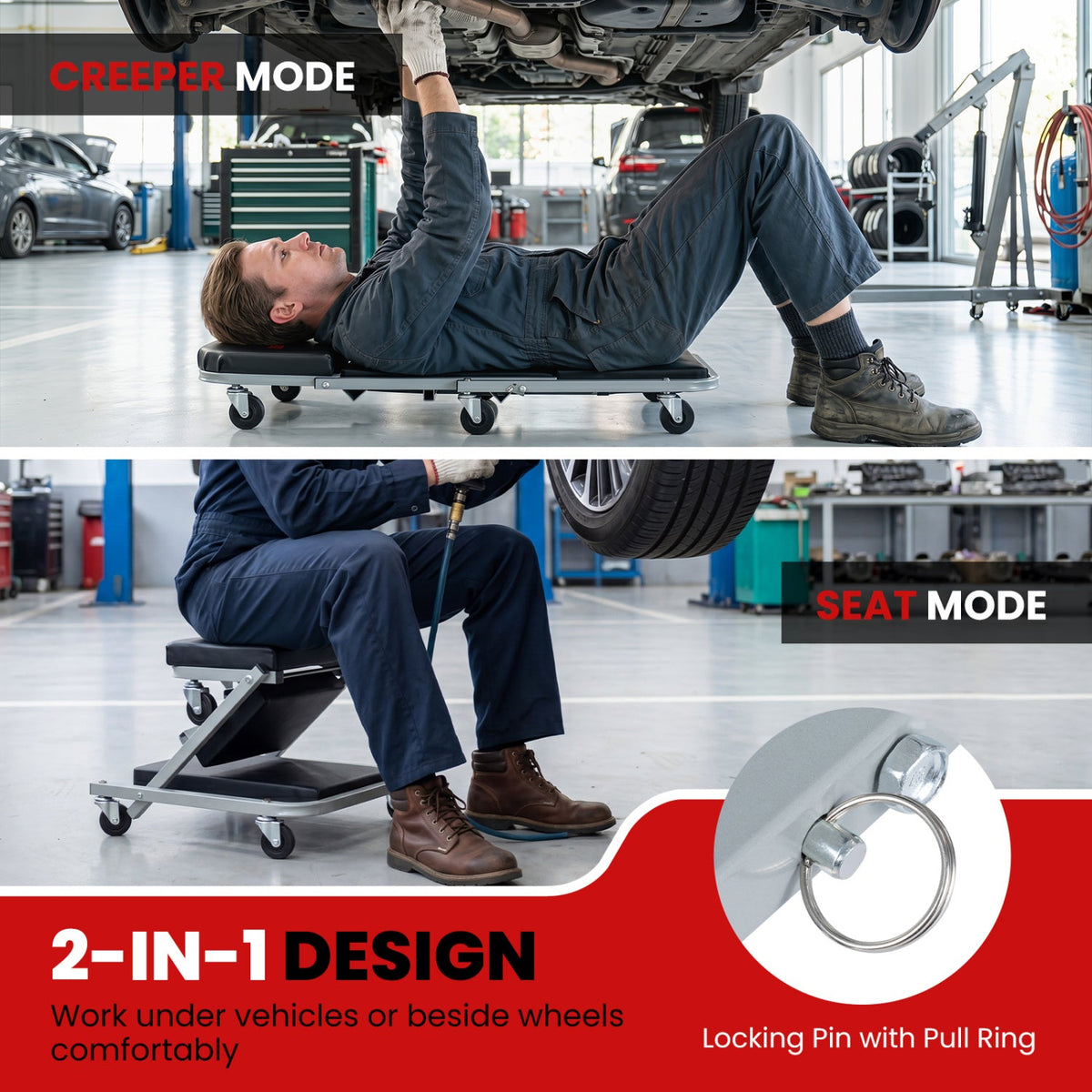 Ironmax 2-in-1 Mechanic Creeper & Z-Seat