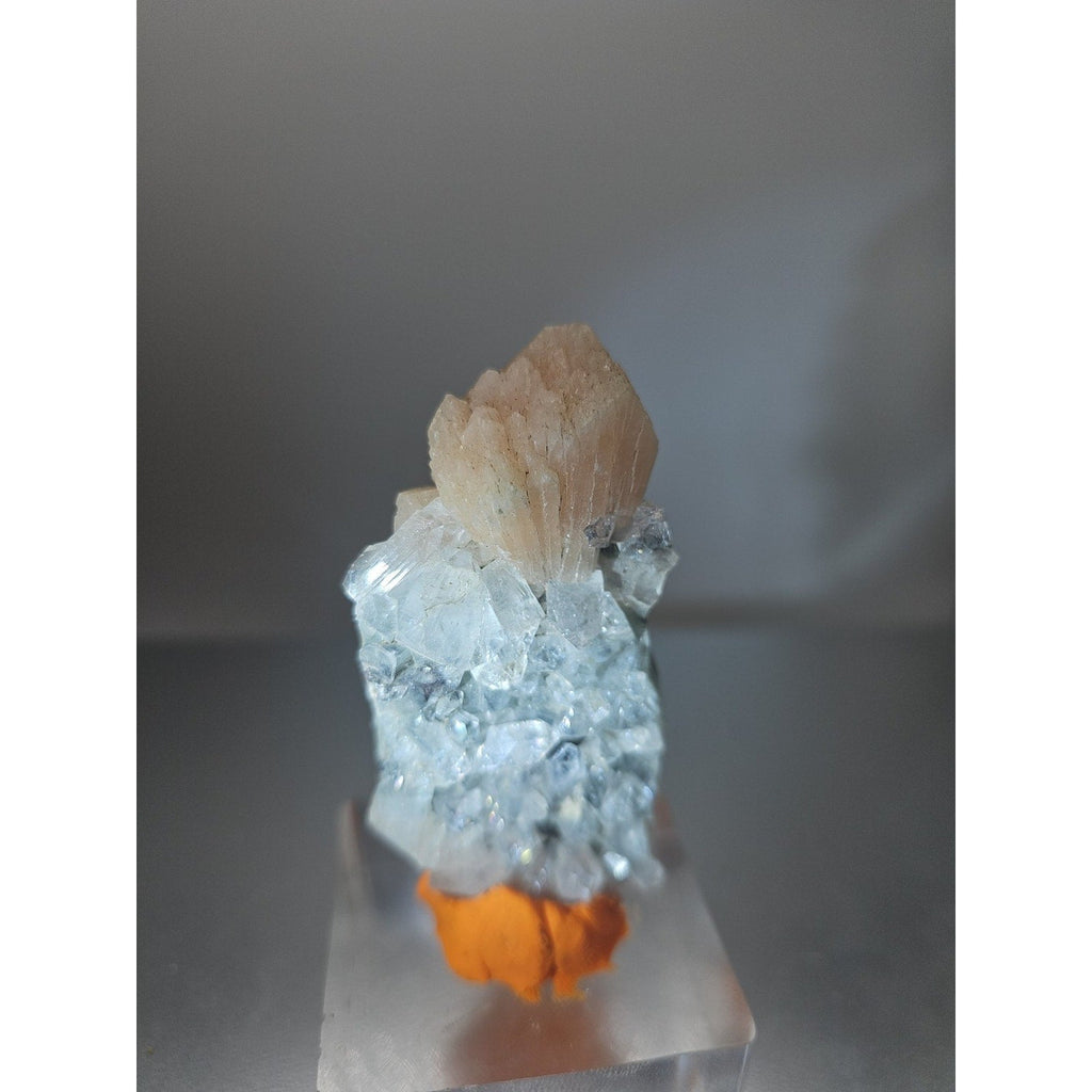 Apophyllite with Pink Stilbite Crystal Specimen