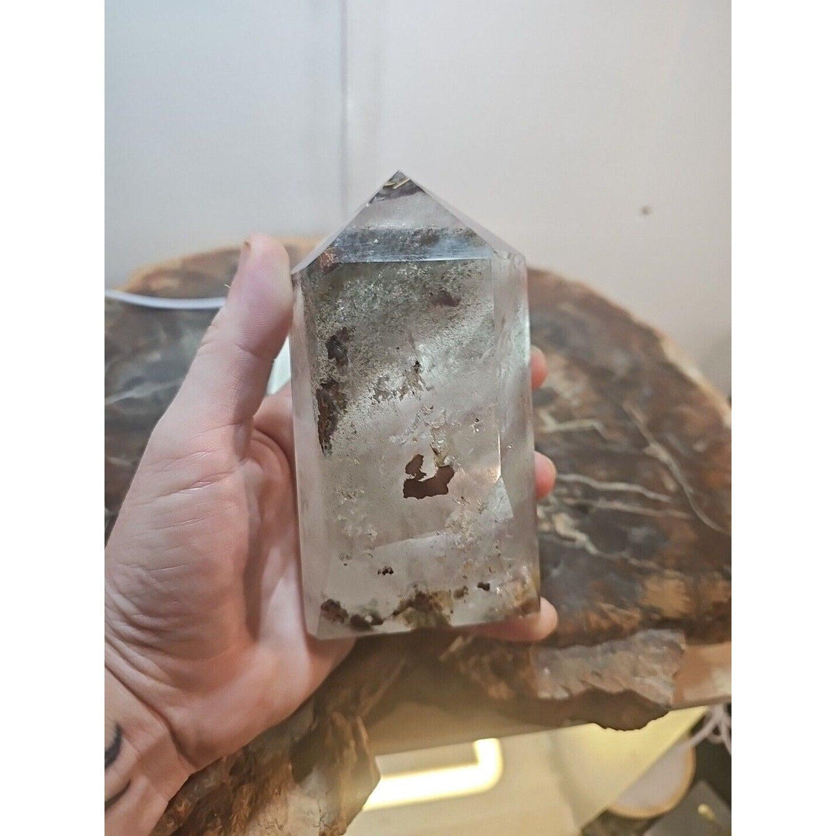 Green Ghost Phantom Quartz Obelisk