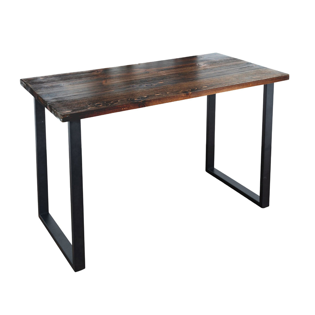 PIPE DECOR Skyline Boulder Black Solid Wood Desk with 28 in. Square Steel Landscape Legs