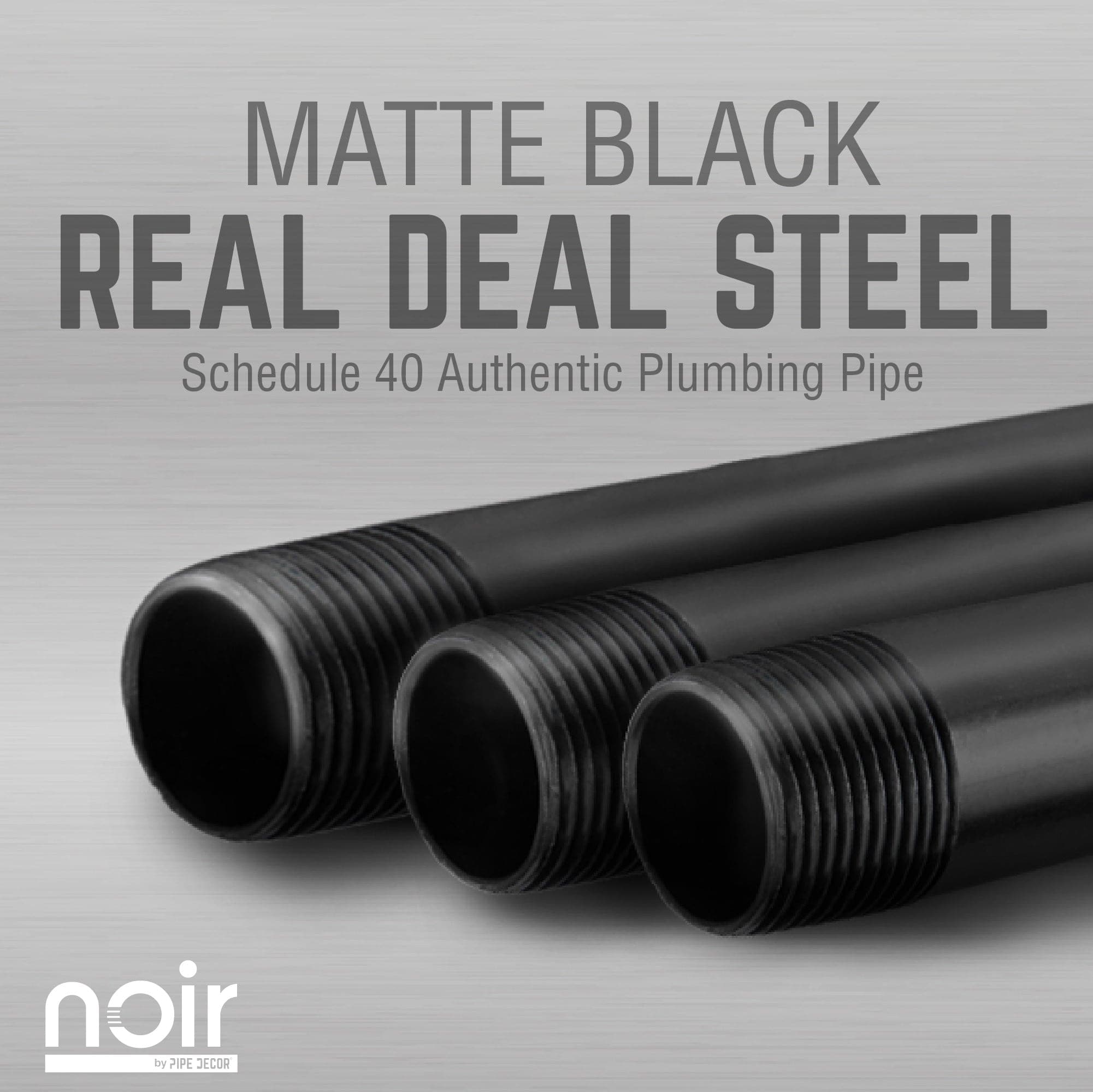 PIPE DECOR Noir Matte Black Wall Mounted Double Hung Clothing Rack