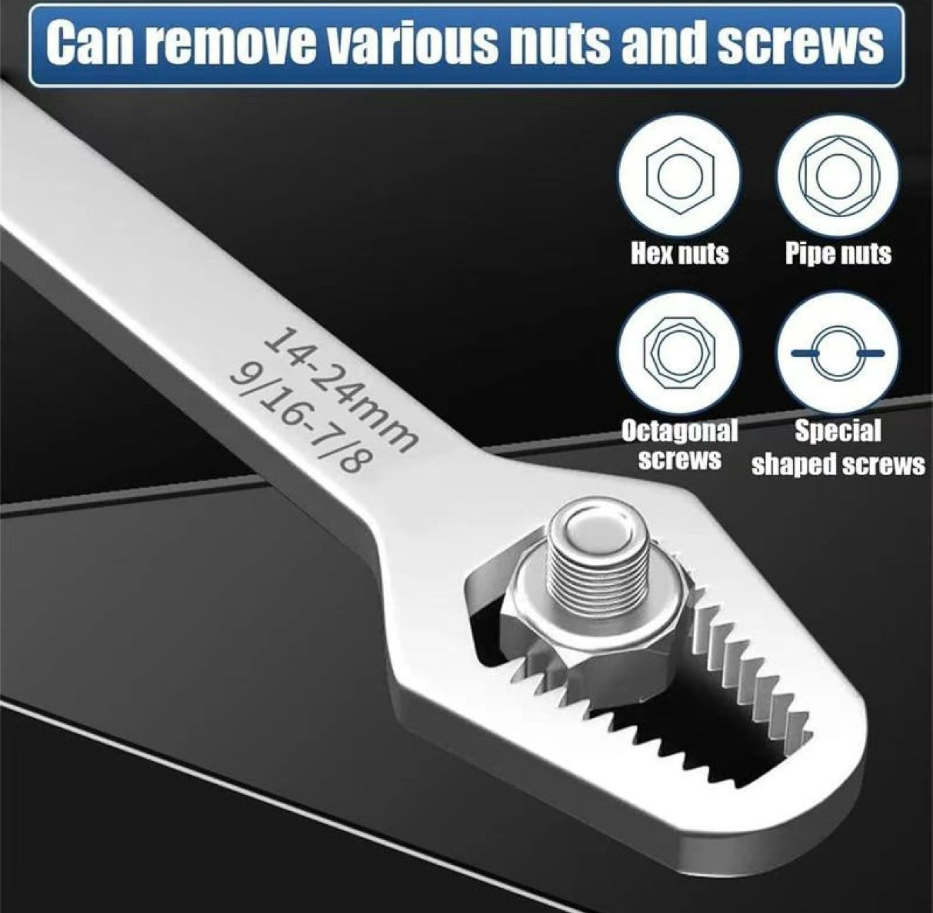AutoGrip Self-Tightening Universal Torx Wrench | Double-Head Adjustable Spanner