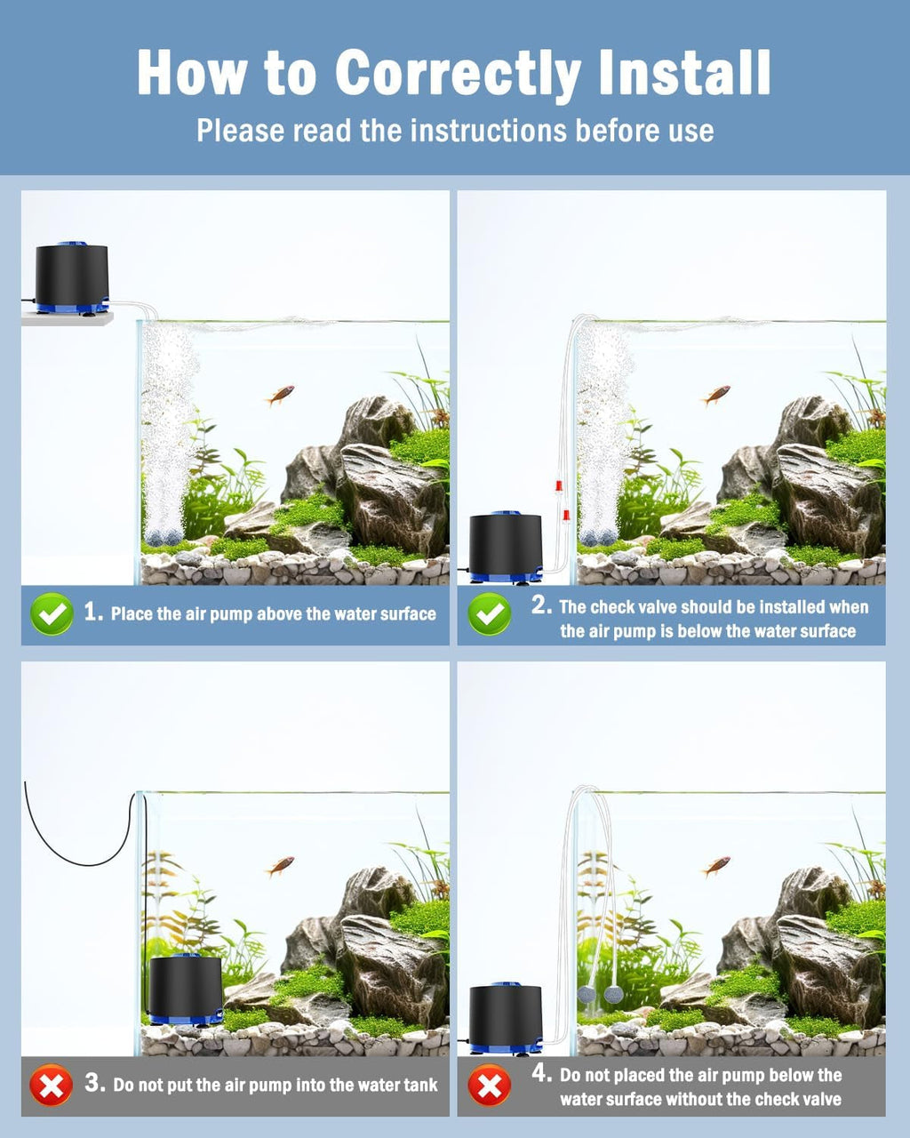 Quiet Aquarium Air Pump