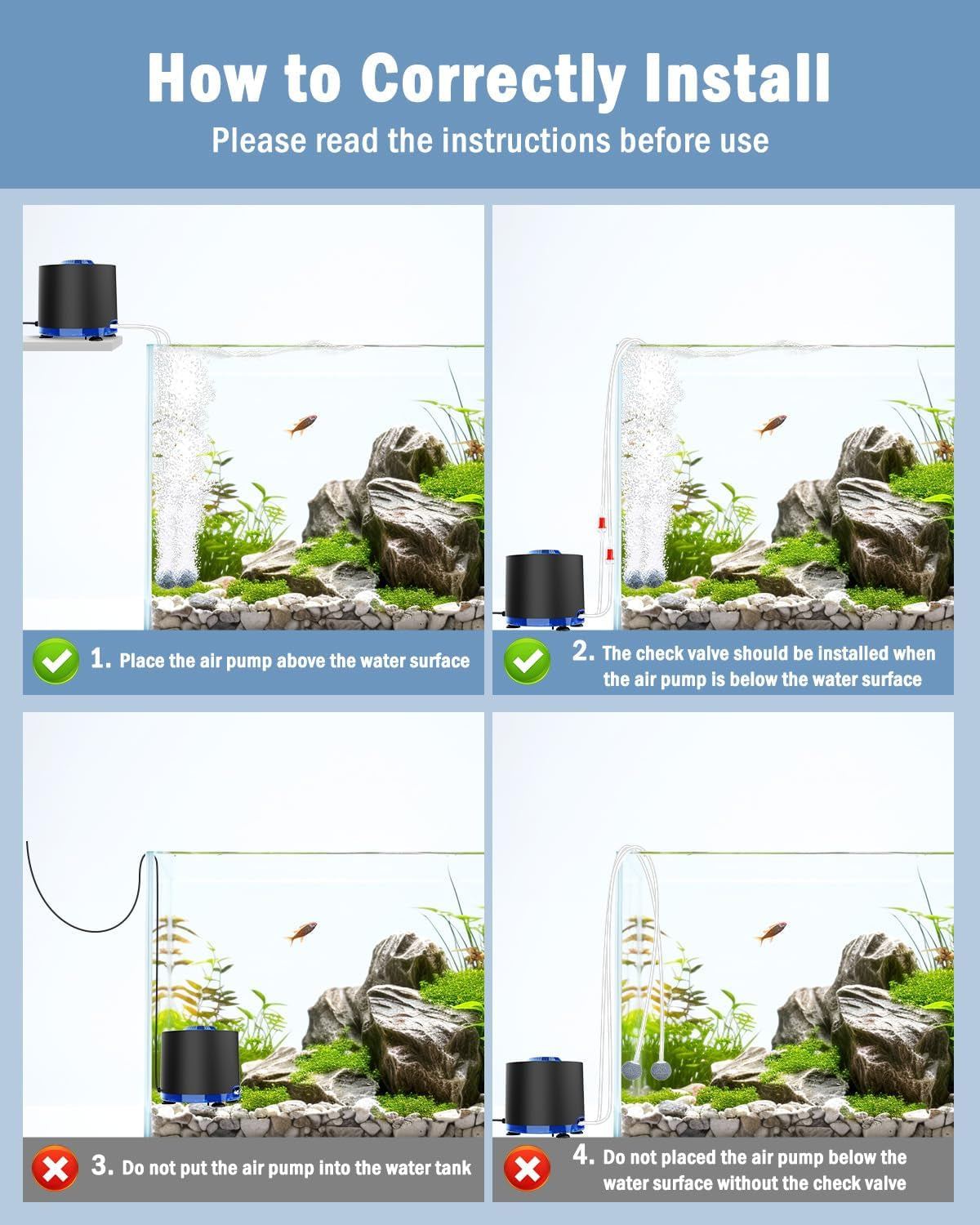 Quiet Aquarium Air Pump