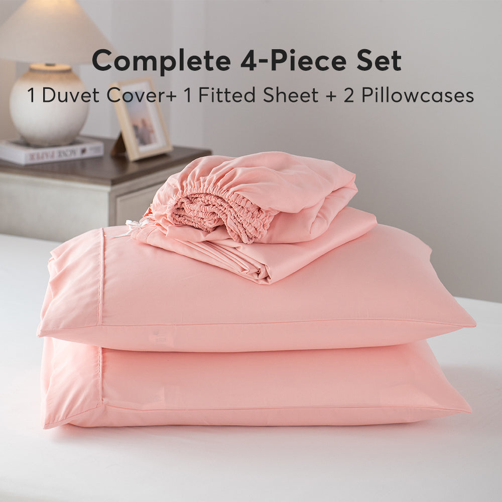Kasentex Summer Duvet Cover Bedding Set — Hypoallergenic Microfiber with Pillowcase & Fitted Sheet