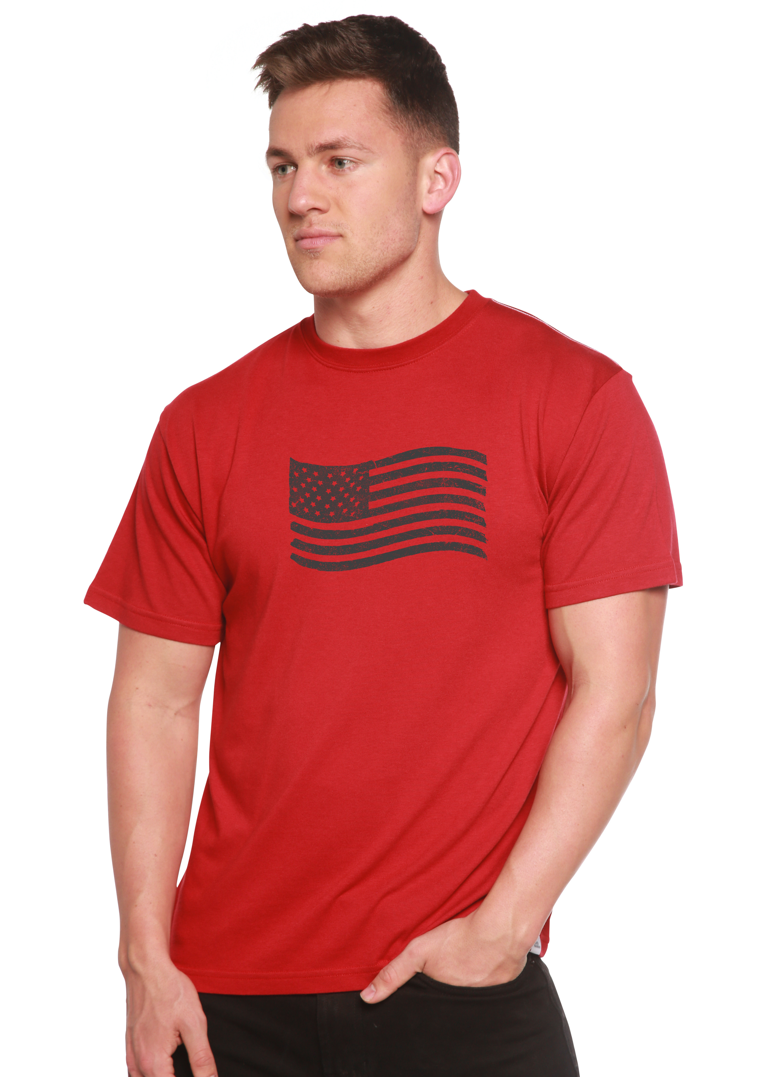 American Flag Men's Bamboo Viscose & Organic Cotton Short Sleeve Graphic T-Shirt