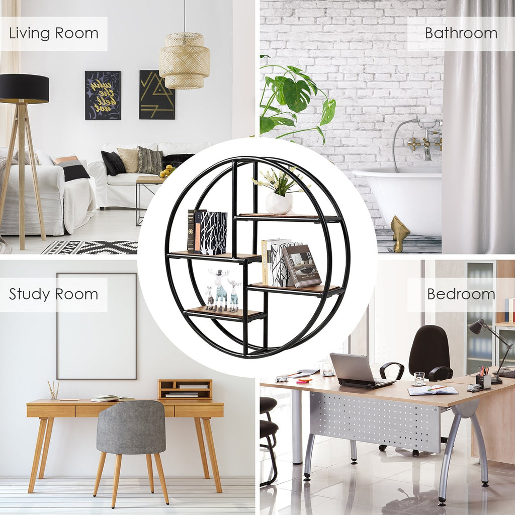 22" Circular 4-Tier Wall Shelf