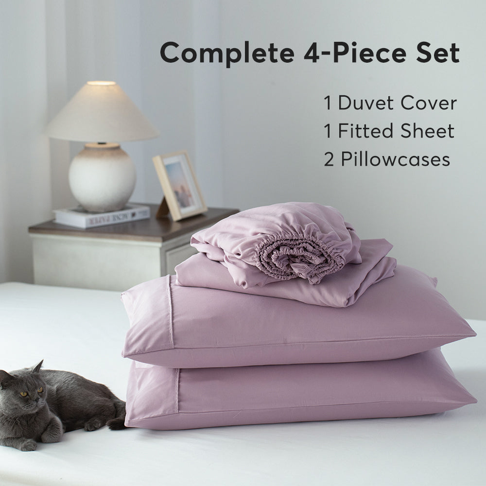 Kasentex Summer Duvet Cover Bedding Set — Hypoallergenic Microfiber with Pillowcase & Fitted Sheet