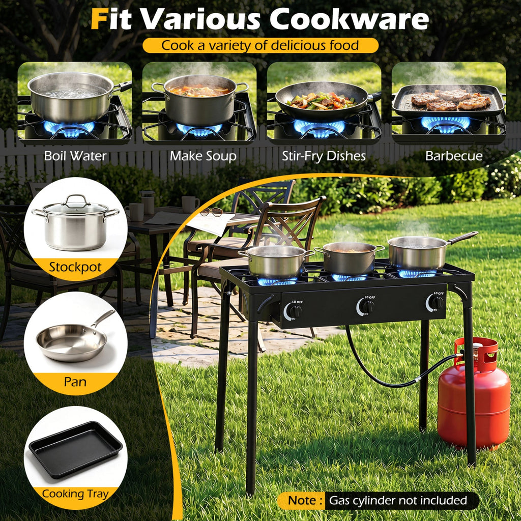 3-Burner Propane Outdoor Stove