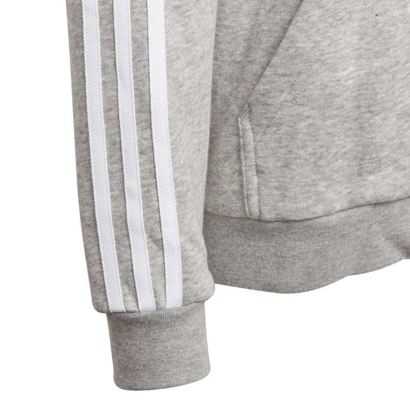 adidas Originals Kids' Trefoil Full-Zip Hoodie - Medium Grey Heather / White (DH2702)