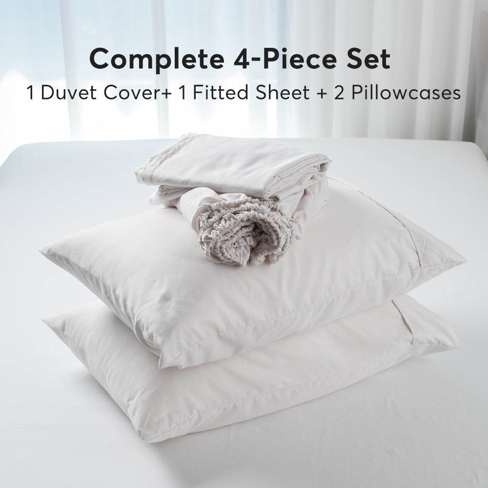 Kasentex Summer Duvet Cover Bedding Set — Hypoallergenic Microfiber with Pillowcase & Fitted Sheet