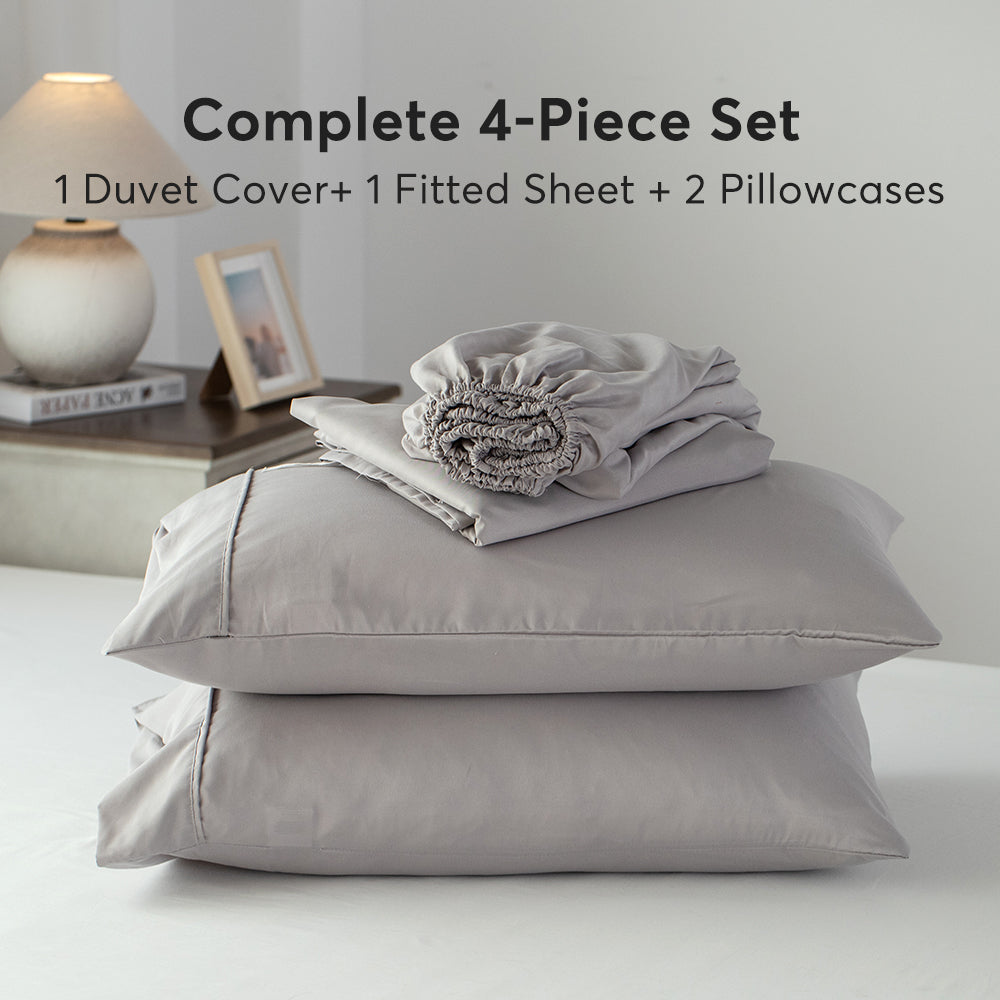 Kasentex Summer Duvet Cover Bedding Set — Hypoallergenic Microfiber with Pillowcase & Fitted Sheet