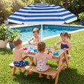 3-in-1 Kids Fir Picnic Table with Umbrella