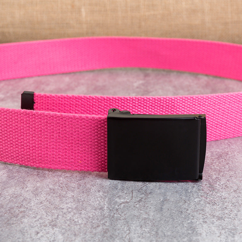 Canvas Snap-Buckle Belt – 21 Colors, 120cm