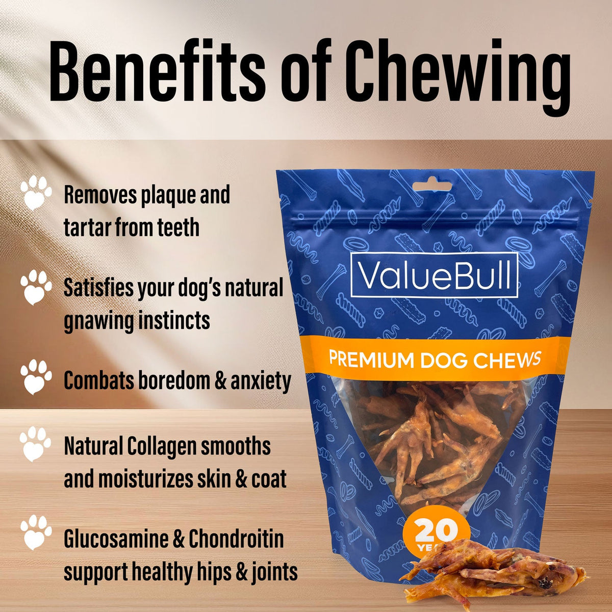 Chicken Feet Dog Treats - 25 Count