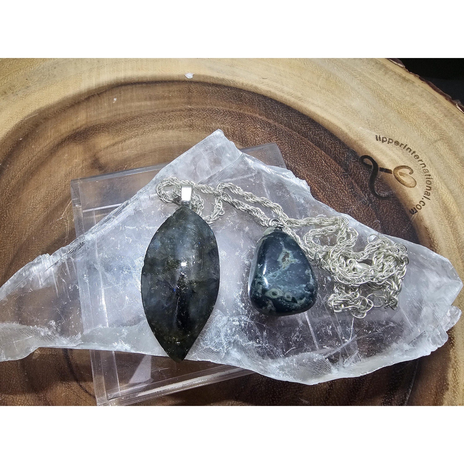 Labradorite & Kababa Jasper Necklace Set — 2-Piece | Natural Stone Jewelry