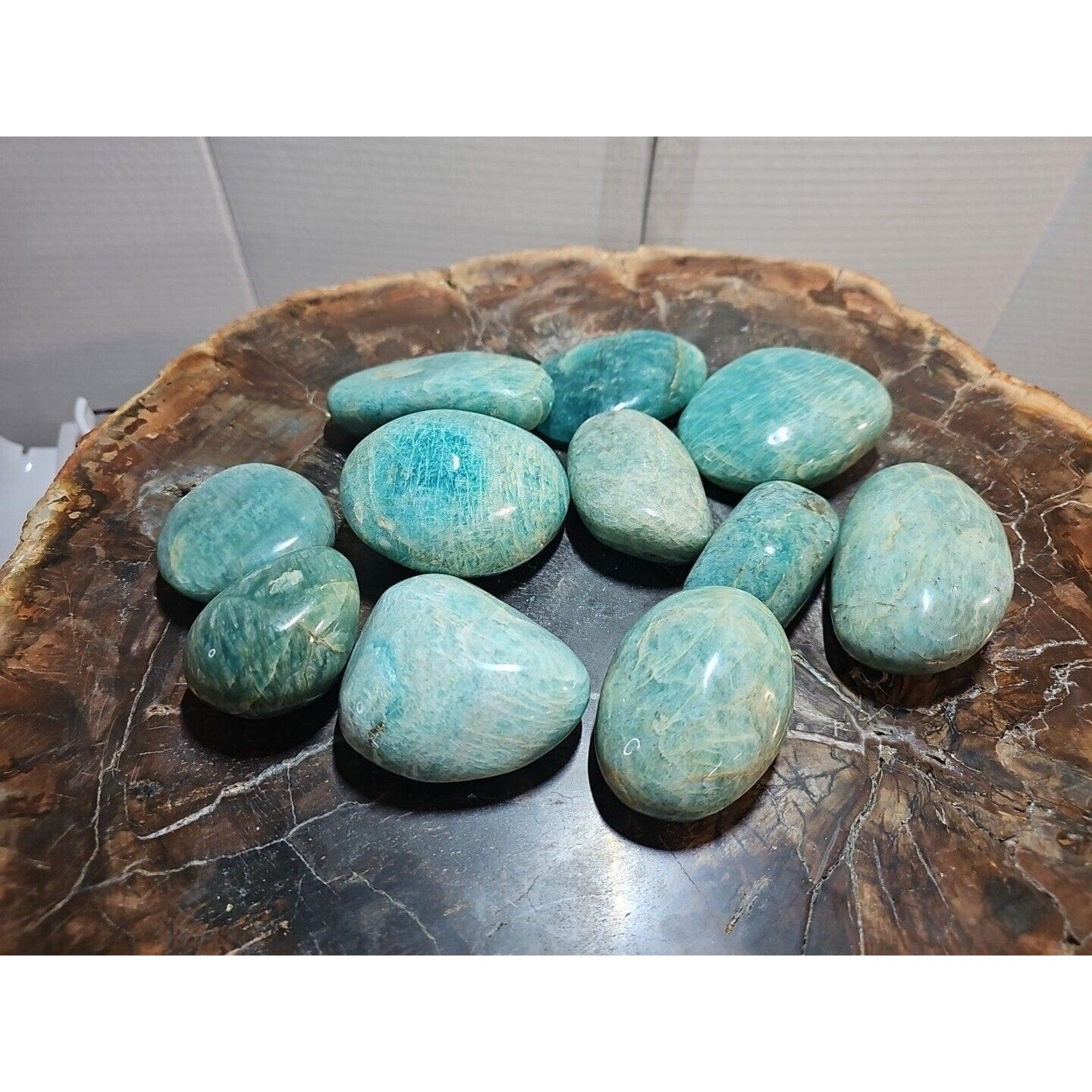 Green Amazonite Palm Stone — Large, Polished | Natural Crystal for Calm & Balance