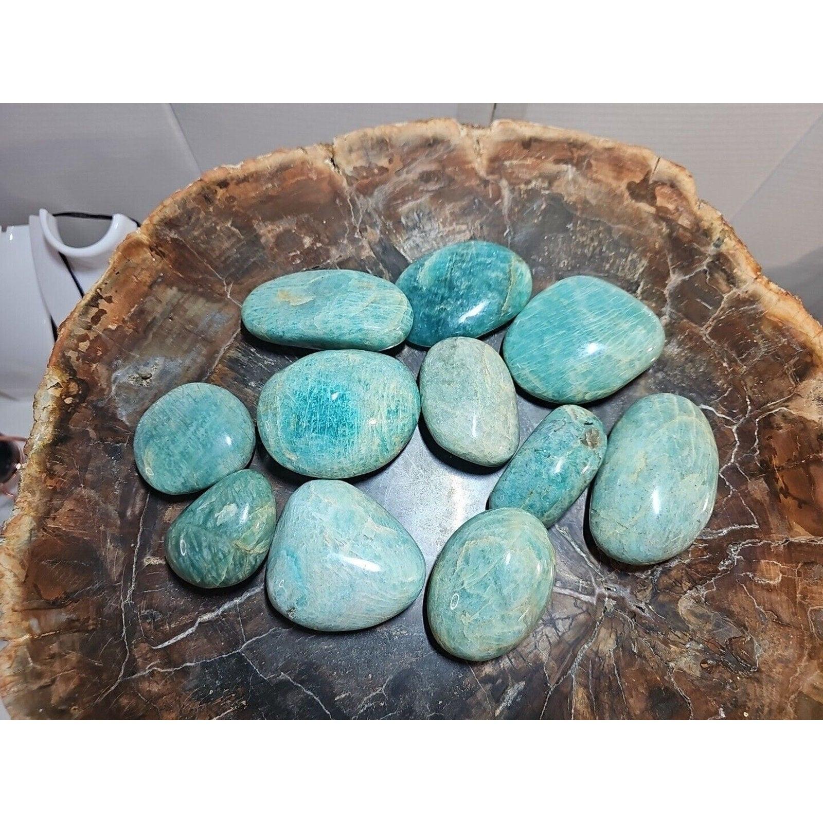 Green Amazonite Palm Stone — Large, Polished | Natural Crystal for Calm & Balance