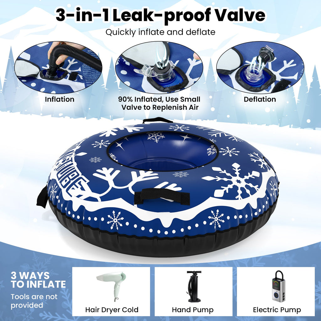 42" Heavy-Duty Inflatable Snow Tube with Tow Strap