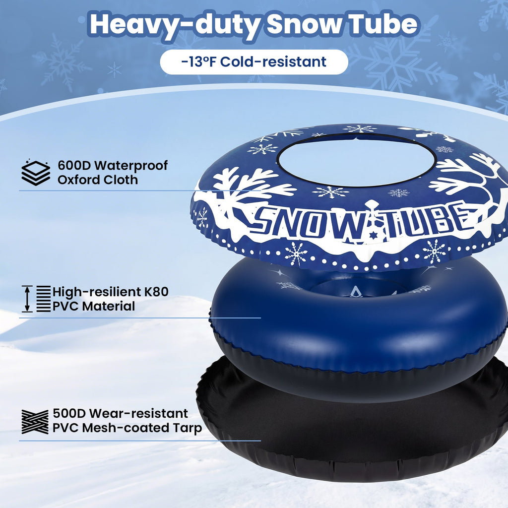 42" Heavy-Duty Inflatable Snow Tube with Tow Strap