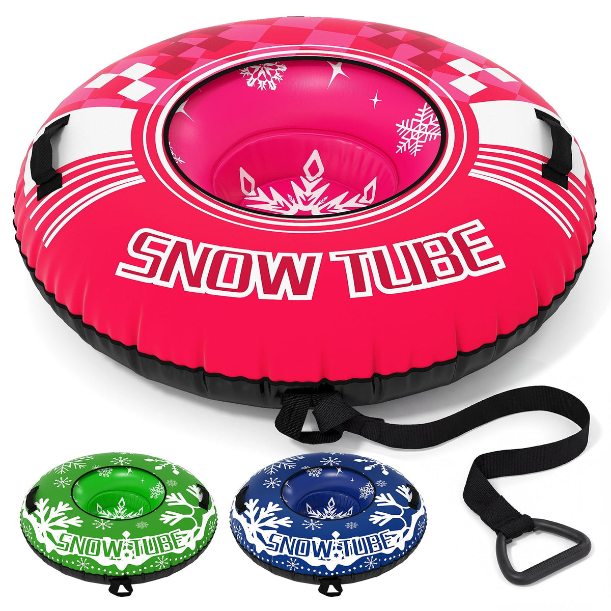 42" Heavy-Duty Inflatable Snow Tube with Tow Strap
