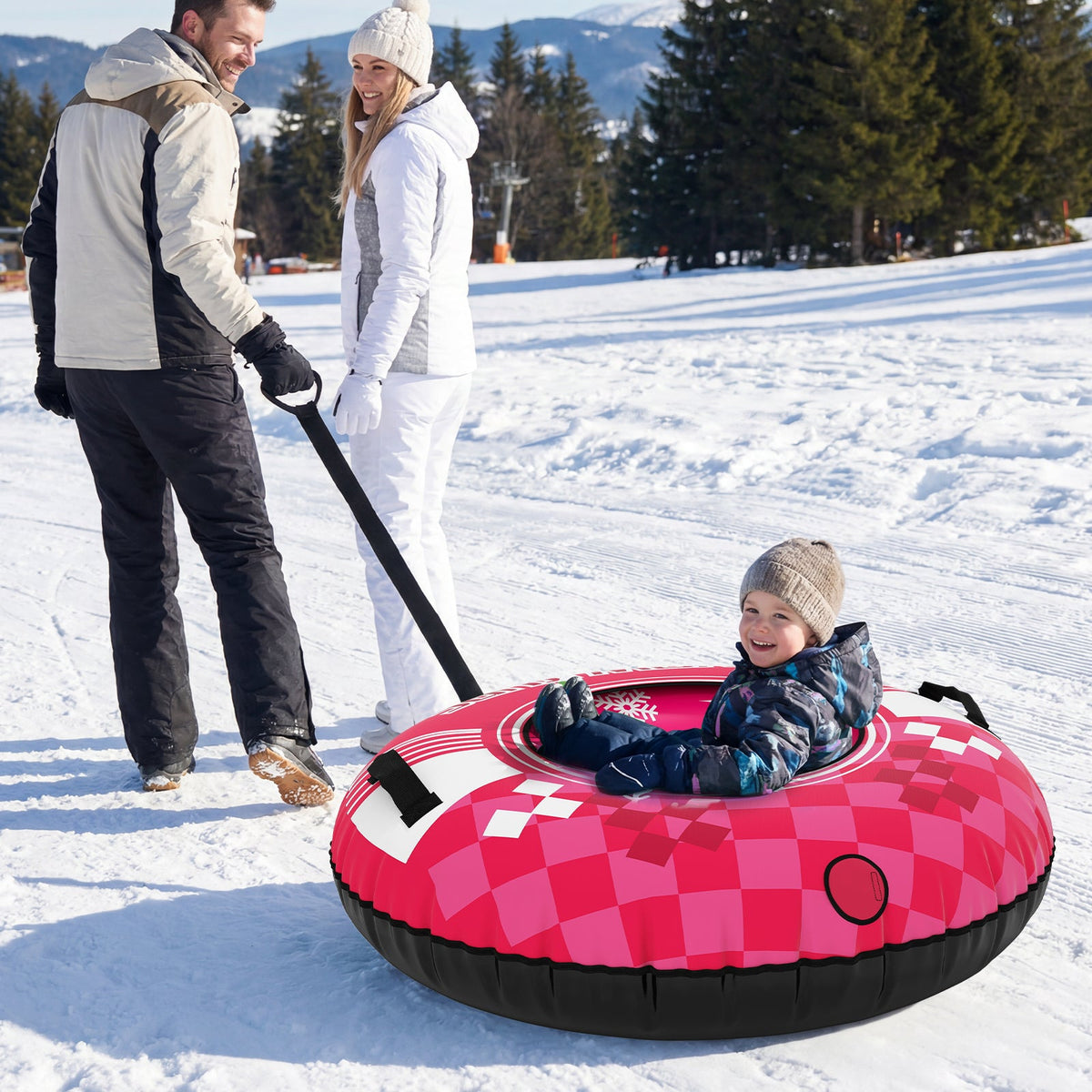 42" Heavy-Duty Inflatable Snow Tube with Tow Strap