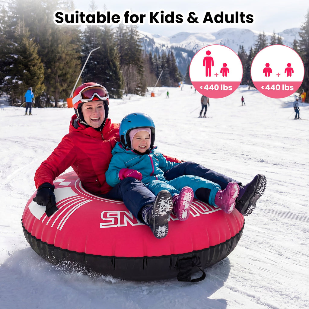 42" Heavy-Duty Inflatable Snow Tube with Tow Strap