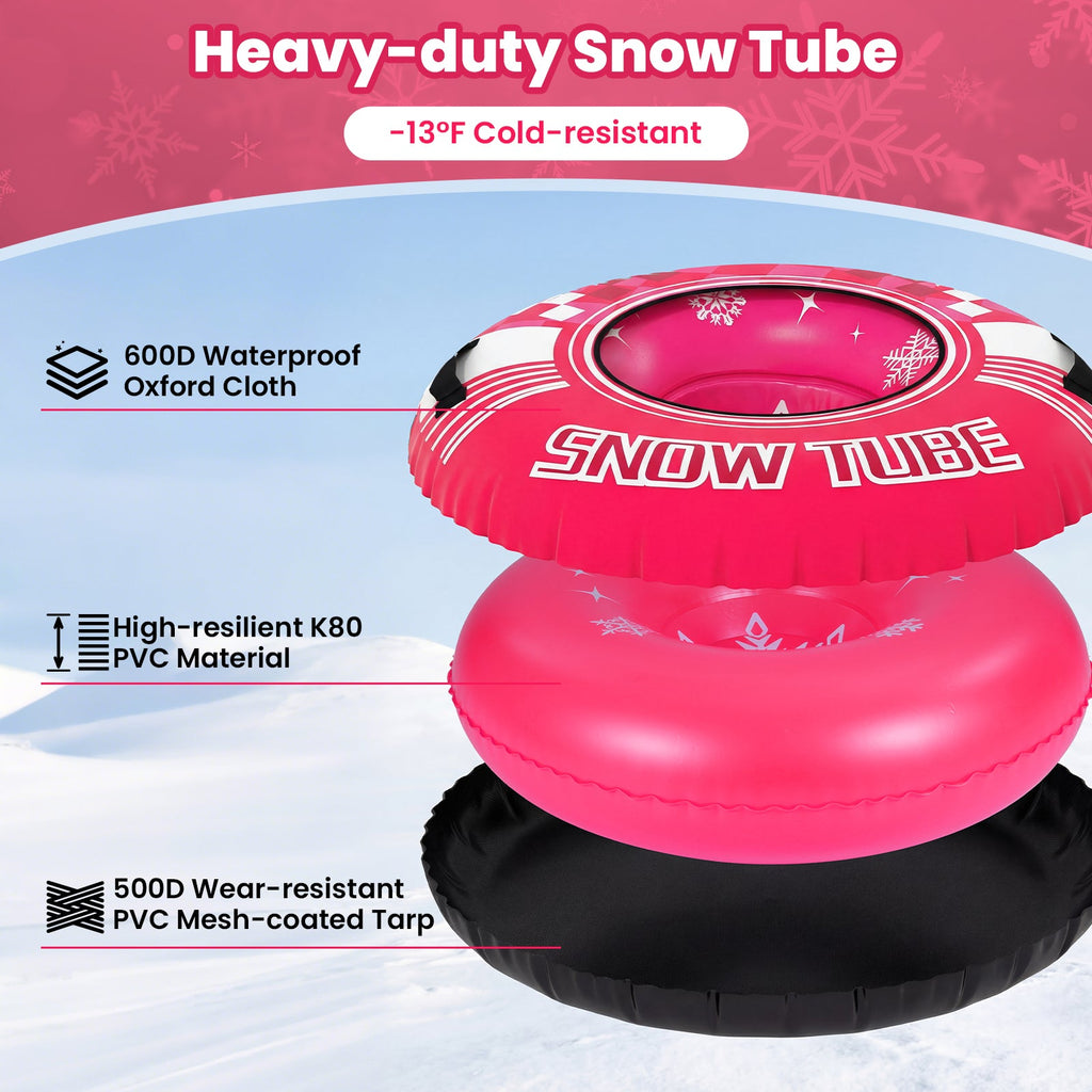 42" Heavy-Duty Inflatable Snow Tube with Tow Strap