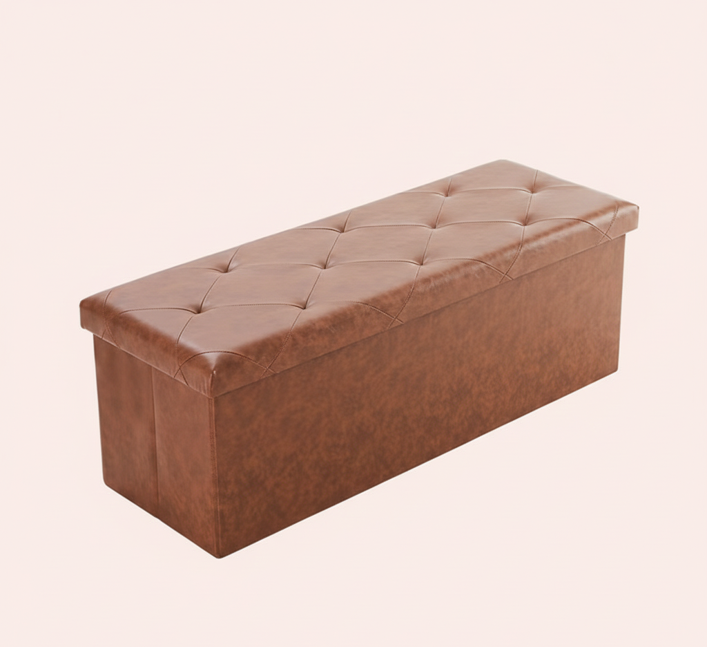 Folding Storage Ottoman Bench