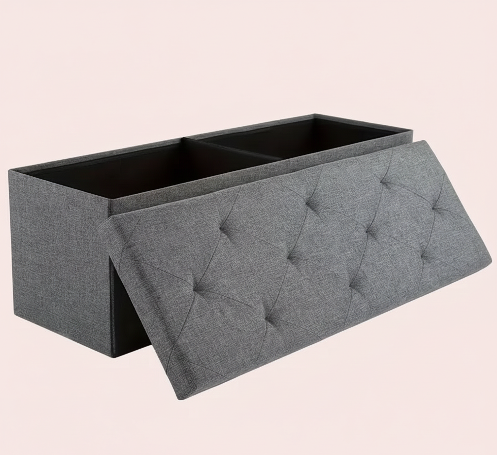 Folding Storage Ottoman Bench