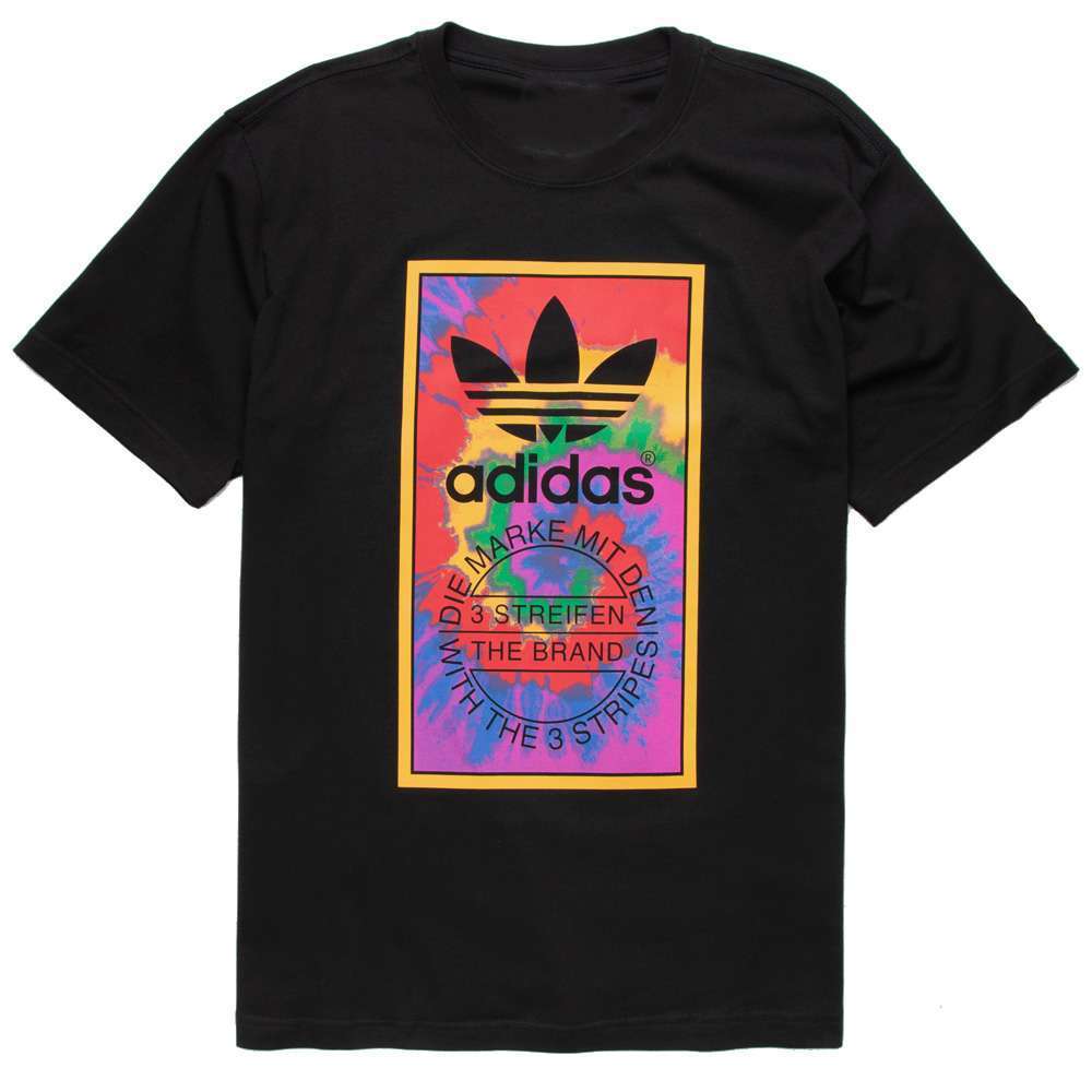 adidas Originals Kids' Tie-Dye Tongue Label Tee - Black (HF8931)